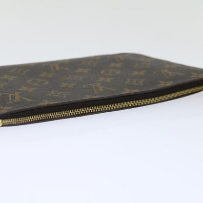 Louis Vuitton Neverfull Pochette Monogram Canvas, BROWN, CANVAS, Clutche & pouche