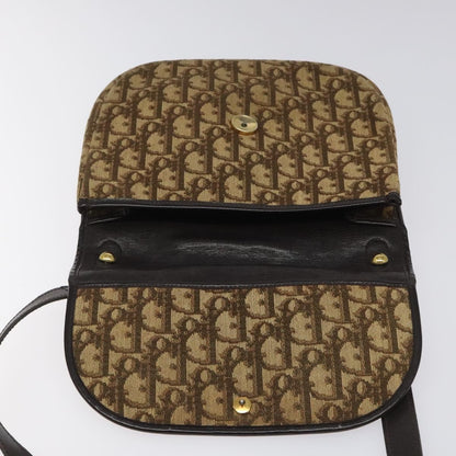 Christian Dior Vintage Trotter Flap Shoulder Bag Canvas, BROWN, CANVAS, Shoulder bag