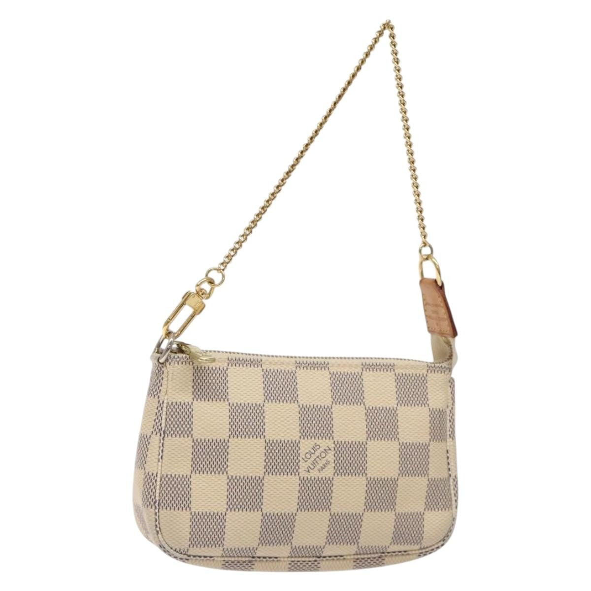 Louis Vuitton Pochette Accessoires Damier, WHITE, CANVAS, Clutche & pouche