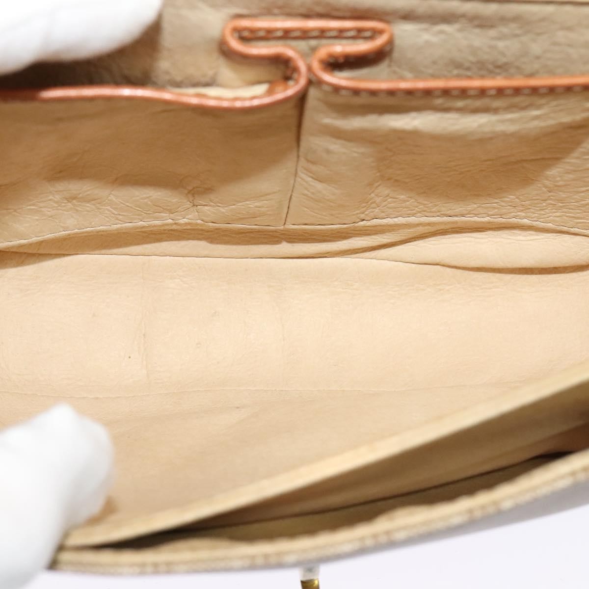 Celine Vintage Macadam Shoulder Bag Canvas and Leather, BEIGE, CANVAS, Shoulder bag