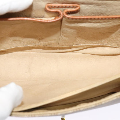 Celine Vintage Macadam Shoulder Bag Canvas and Leather, BEIGE, CANVAS, Shoulder bag