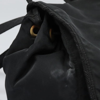 Prada Flap Drawstring Backpack Tessuto, BLACK, NYLON, Backpack
