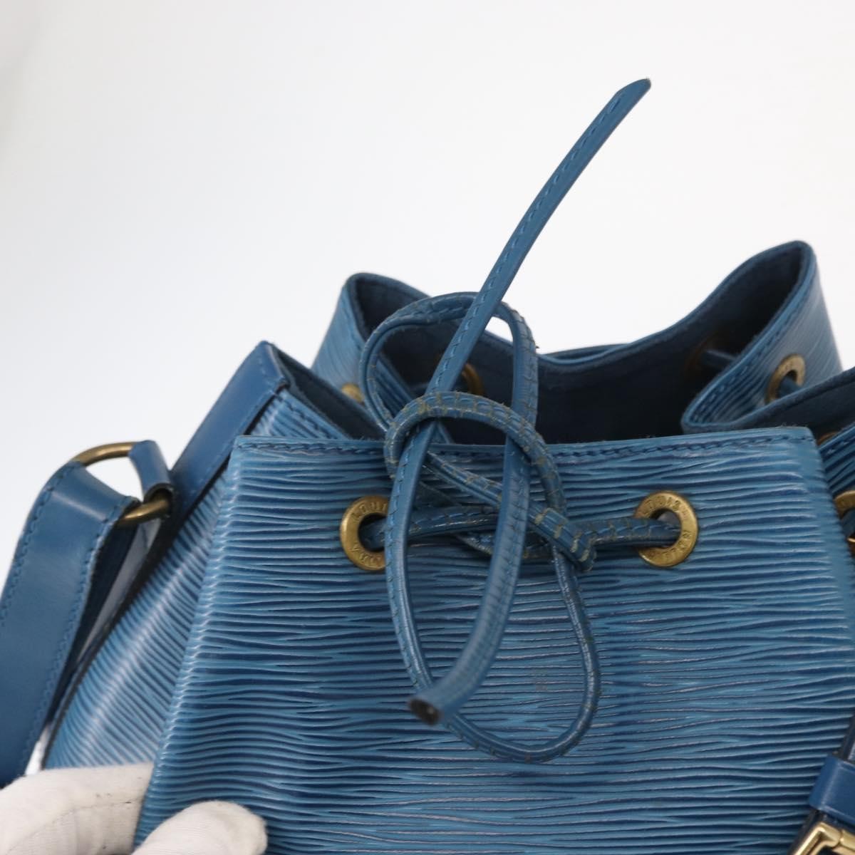 Louis Vuitton Petit Noe Handbag Epi Leather, BLUE, LEATHER, Shoulder bag