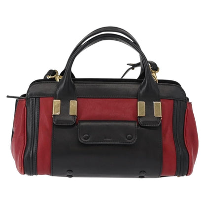 Chloe Alice Satchel Leather, RED, LEATHER, Handbag