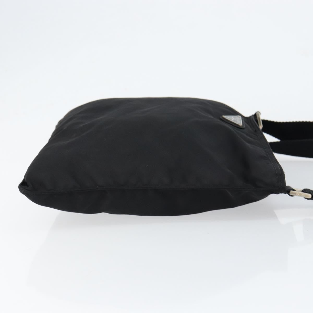 Prada Flat Messenger Bag Tessuto, BLACK, NYLON, Shoulder bag