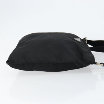 Prada Flat Messenger Bag Tessuto, BLACK, NYLON, Shoulder bag