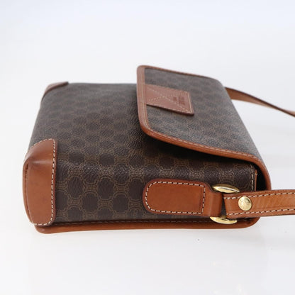 Celine Vintage Macadam Shoulder Bag Canvas and Leather, BROWN, CANVAS, Shoulder bag