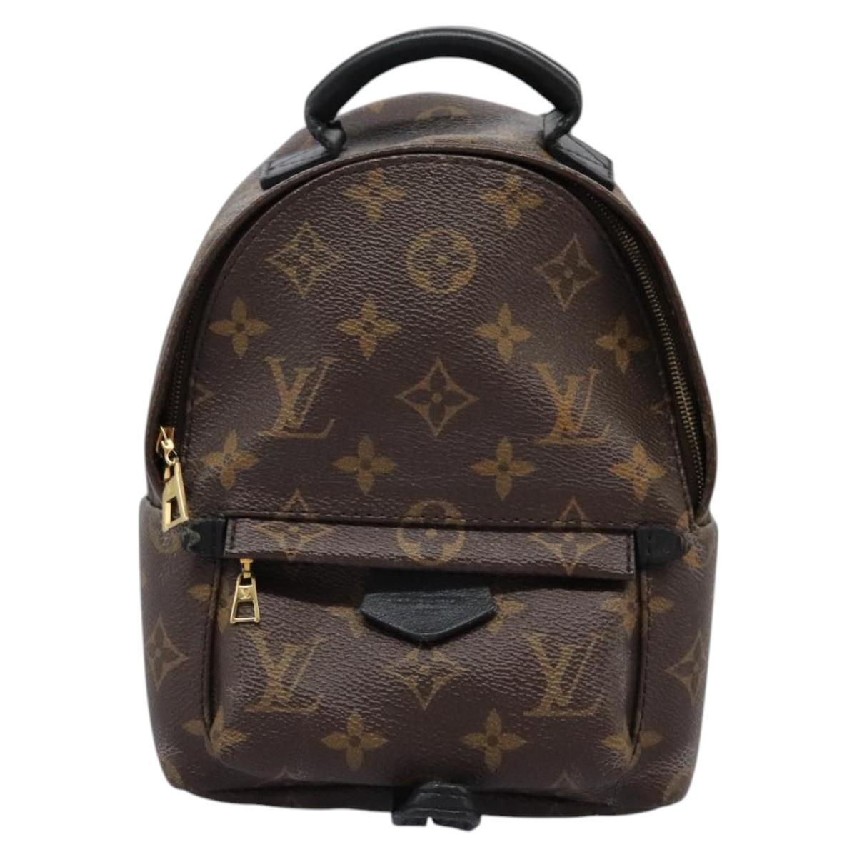 Louis Vuitton Palm Springs Backpack Monogram Canvas, BROWN, CANVAS, Backpack
