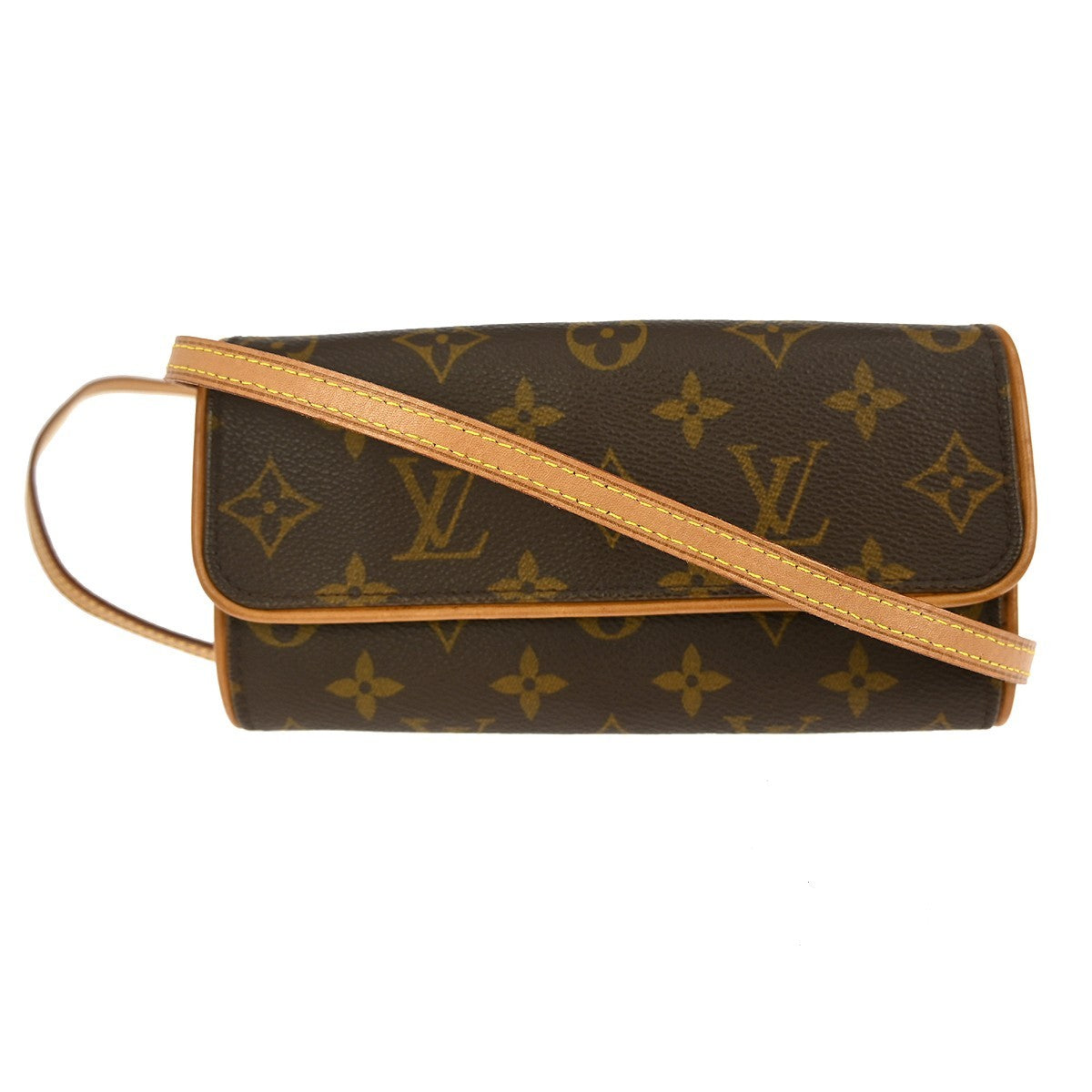 Louis Vuitton Twin Handbag Monogram Canvas, BROWN, CANVAS, Clutche & pouche