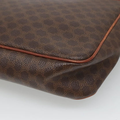 Celine Vintage Macadam Shoulder Bag Canvas and Leather, BROWN, CANVAS, Shoulder bag