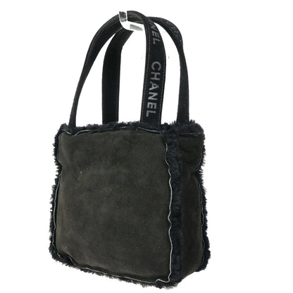 Chanel Fantasy Fur Tote Faux Fur with Leather, BLACK, SUEDE,FUR, Handbag