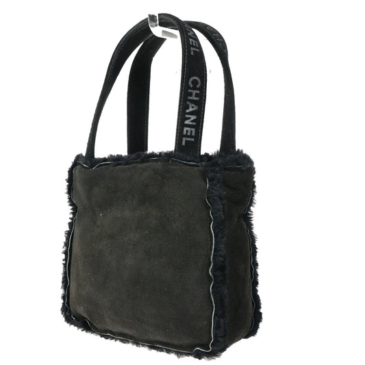 Chanel Fantasy Fur Tote Faux Fur with Leather, BLACK, SUEDE,FUR, Handbag