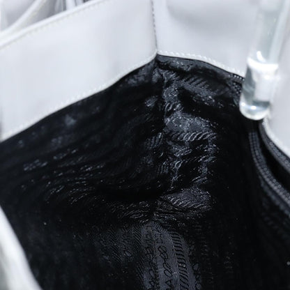 Prada Resin Handle Tote Patent Leather, GRAY, PATENT_LEATHER, Handbag