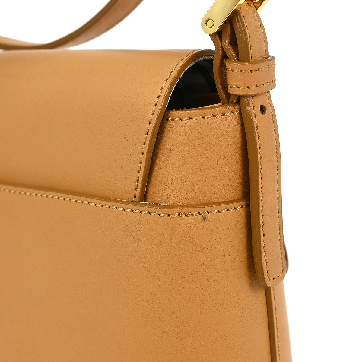 Burberry Vintage Shoulder Bag Leather, BEIGE, LEATHER, Shoulder bag