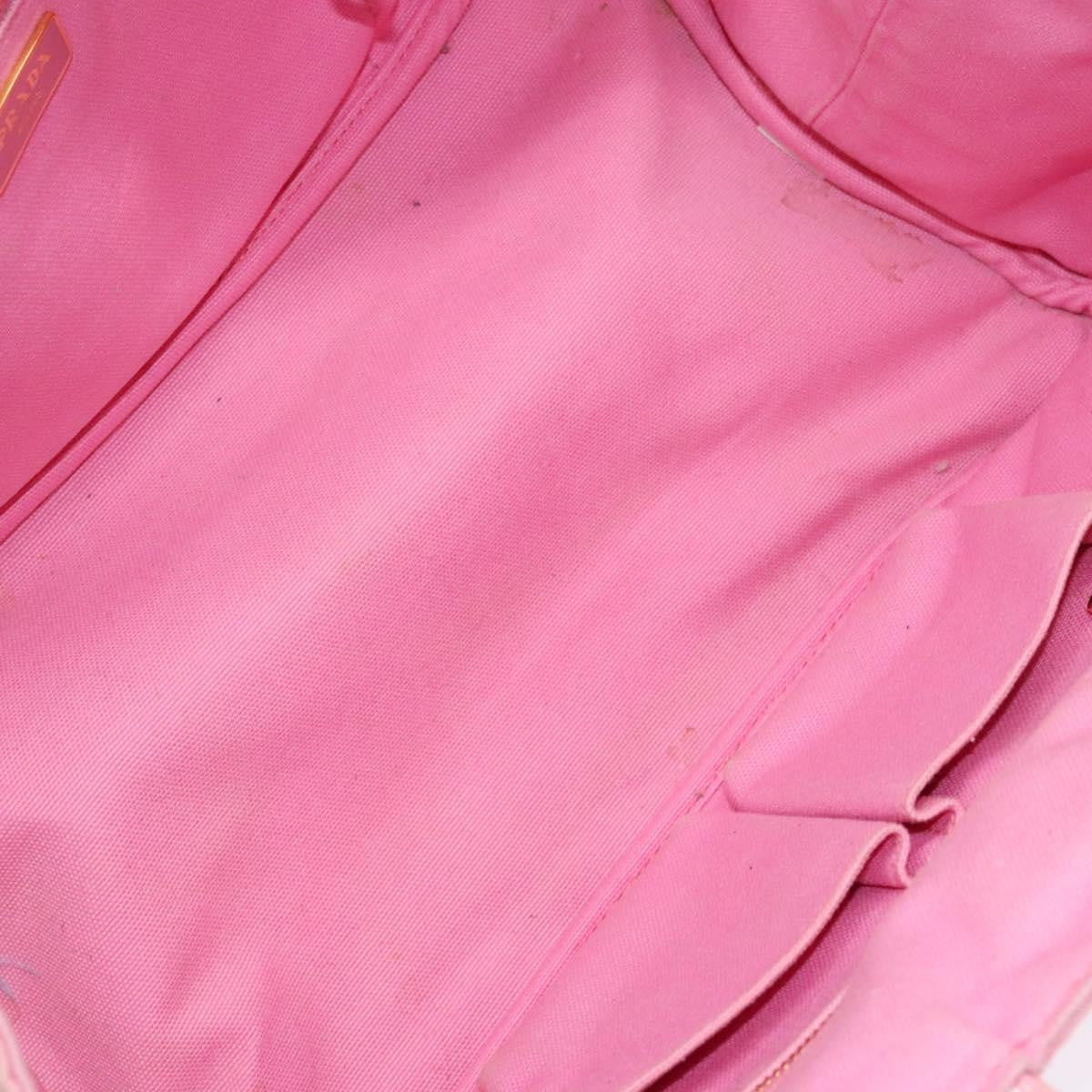 Prada Canapa Open Tote Canvas, PINK, CANVAS, Tote bag