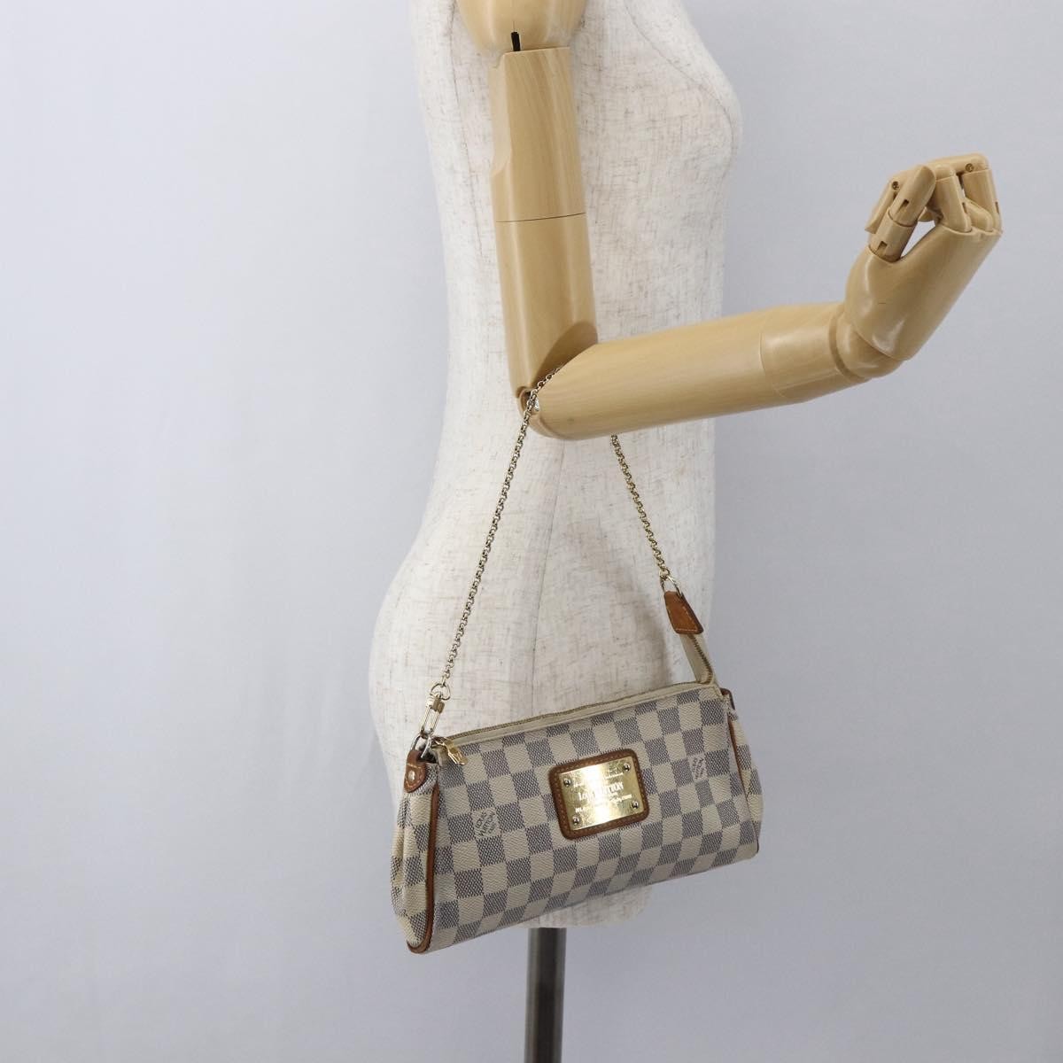 Louis Vuitton Eva Handbag Damier, WHITE, CANVAS, Shoulder bag