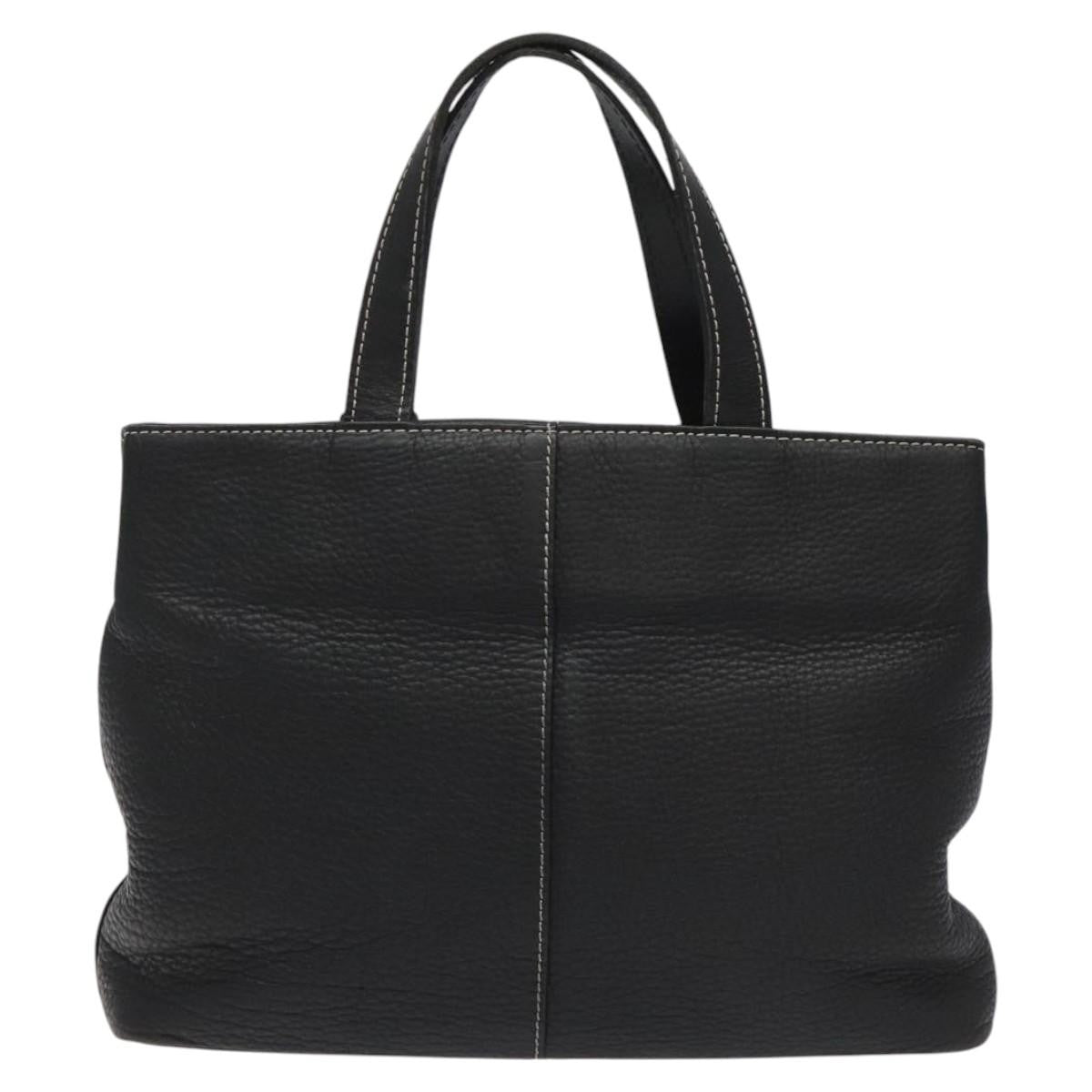 Burberry Handle Tote Leather, BLACK, LEATHER, Tote bag