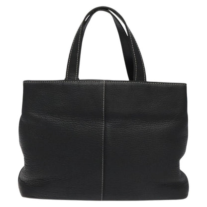 Burberry Handle Tote Leather, BLACK, LEATHER, Tote bag