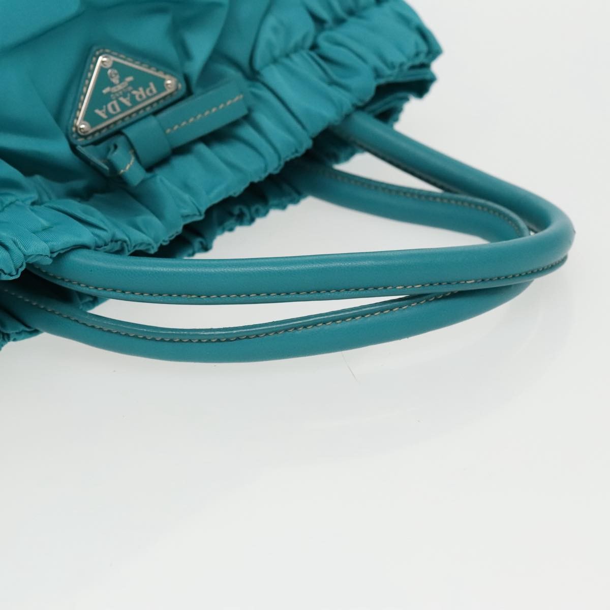 Prada Bow Convertible Tote Tessuto, TURQUOISE, NYLON, Tote bag