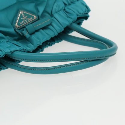Prada Bow Convertible Tote Tessuto, TURQUOISE, NYLON, Tote bag
