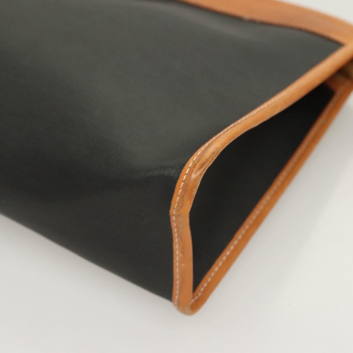 Christian Dior Vintage Zip Pochette Canvas and leather, BLACK, PVC, Clutche & pouche