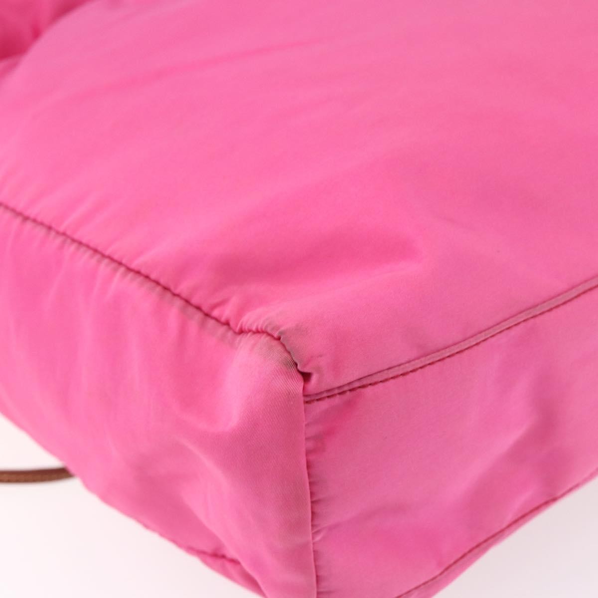 Prada Logo Drawstring Tote Tessuto, PINK, NYLON, Tote bag