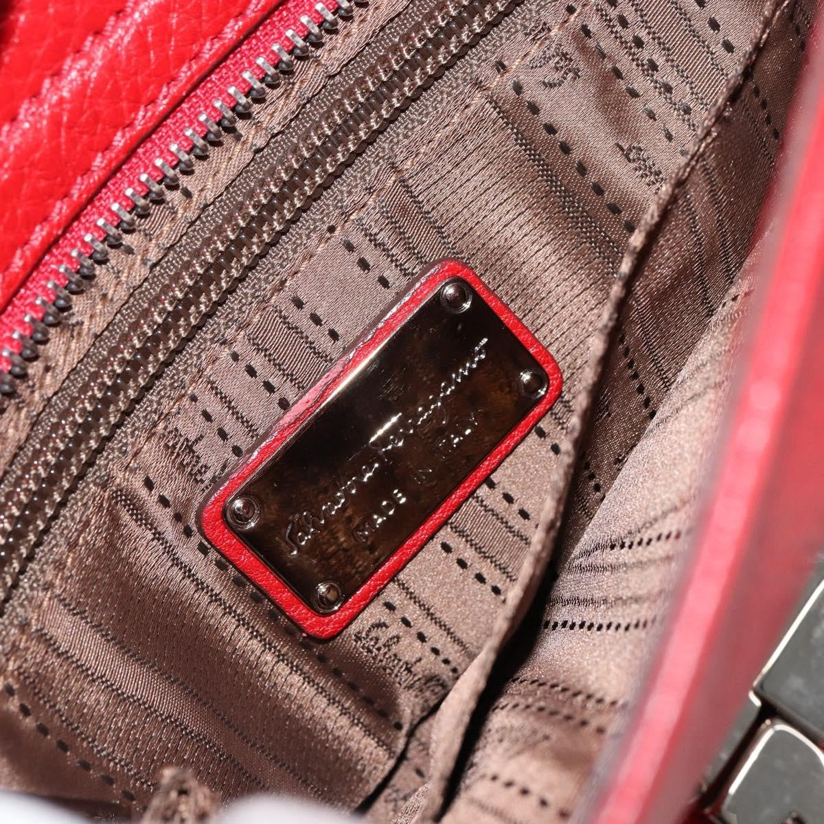 Salvatore Ferragamo Sofia Satchel Grainy Leather, RED, LEATHER, Handbag