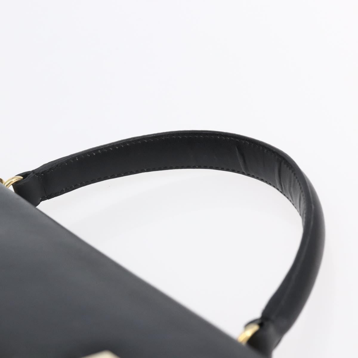 Salvatore Ferragamo Gancini handbag Leather, BLACK, LEATHER, Handbag