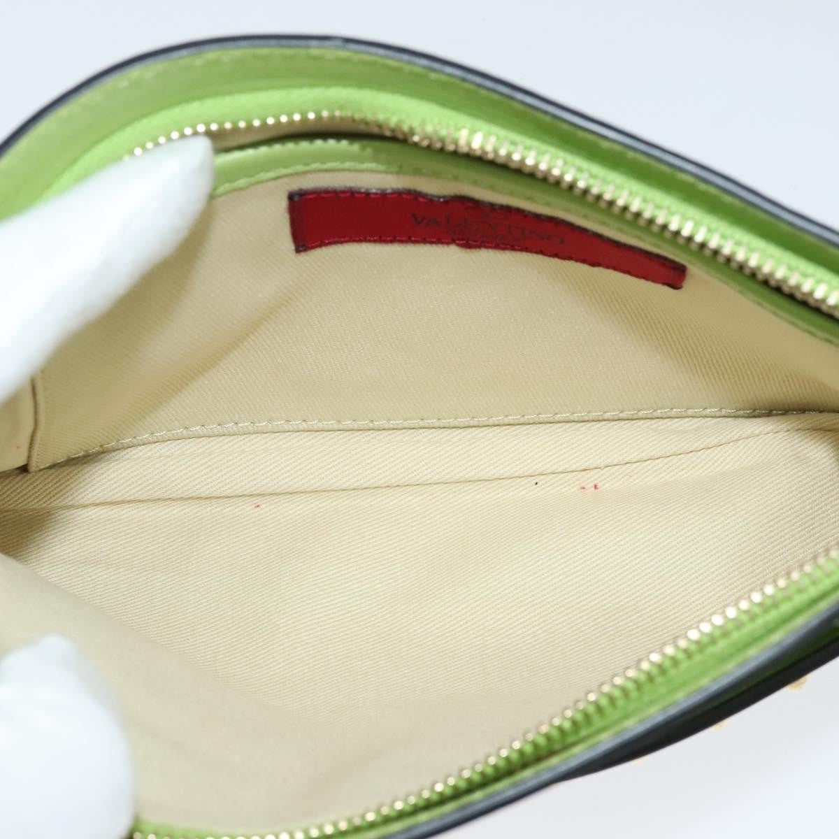 Valentino Garavani Rockstud Pouch Leather, GOLD, LEATHER, Clutche & pouche