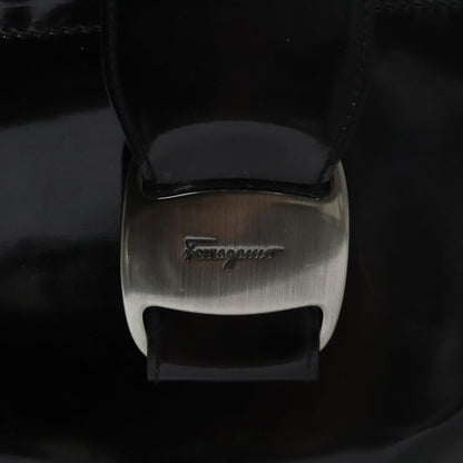 Salvatore Ferragamo Vara Tote Patent Leather, BLACK, PATENT_LEATHER, Handbag