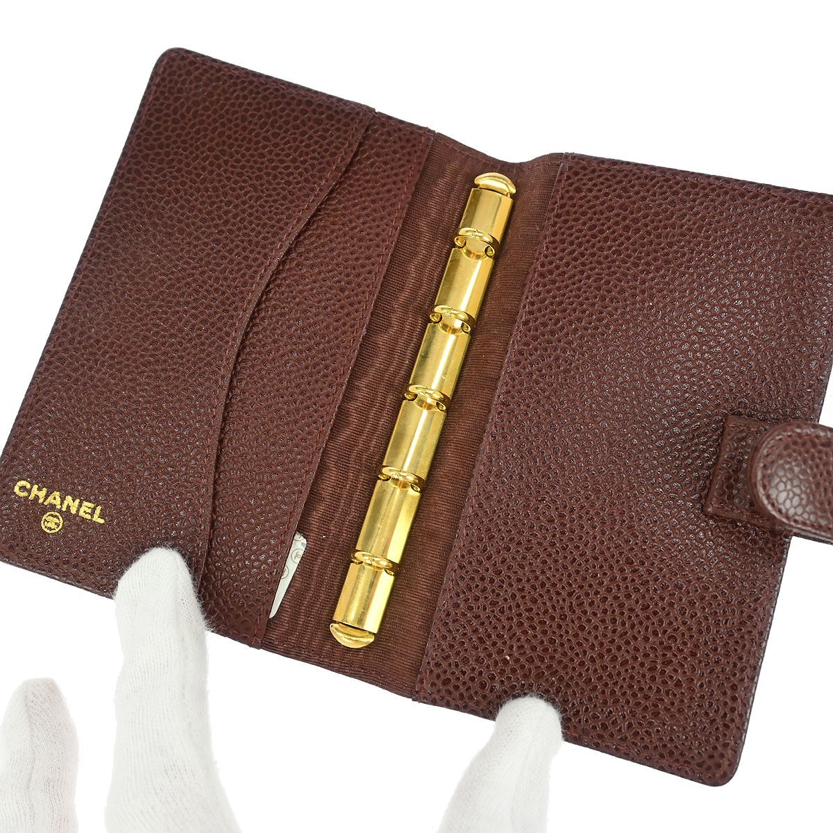 Chanel CC Bifold Wallet Quilted Caviar, BROWN, LEATHER, Wallets