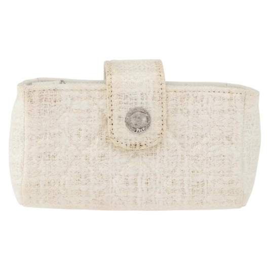 Chanel Vintage Clutch Tweed, White, Tweed, Clutch