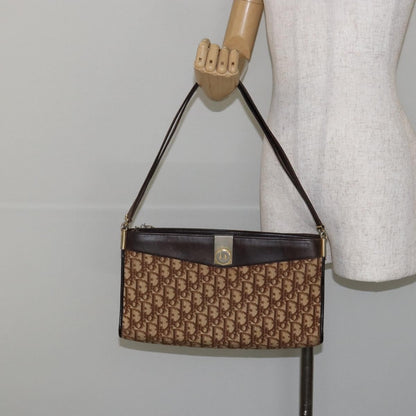 Christian Dior Vintage Trotter Shoulder Bag Canvas, BROWN, CANVAS, Shoulder bag