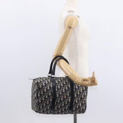 Christian Dior Vintage Trotter Boston Bag Canvas, NAVY, CANVAS, Travel bag