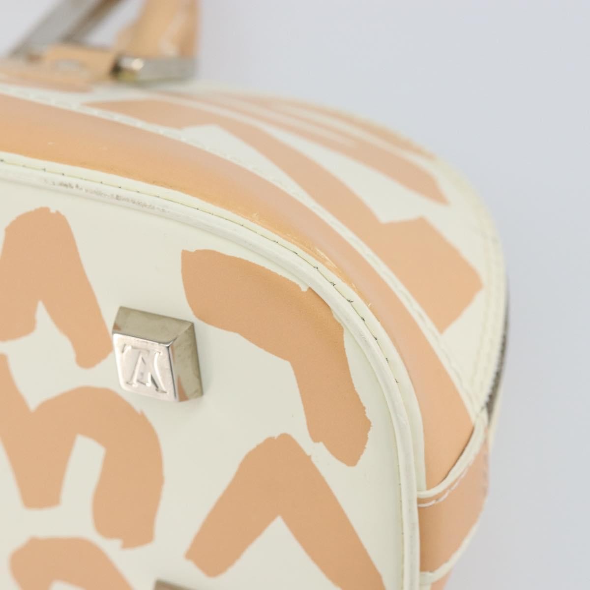 Louis Vuitton Alma Handbag Limited Edition Graffiti Leather, WHITE, CANVAS, Handbag
