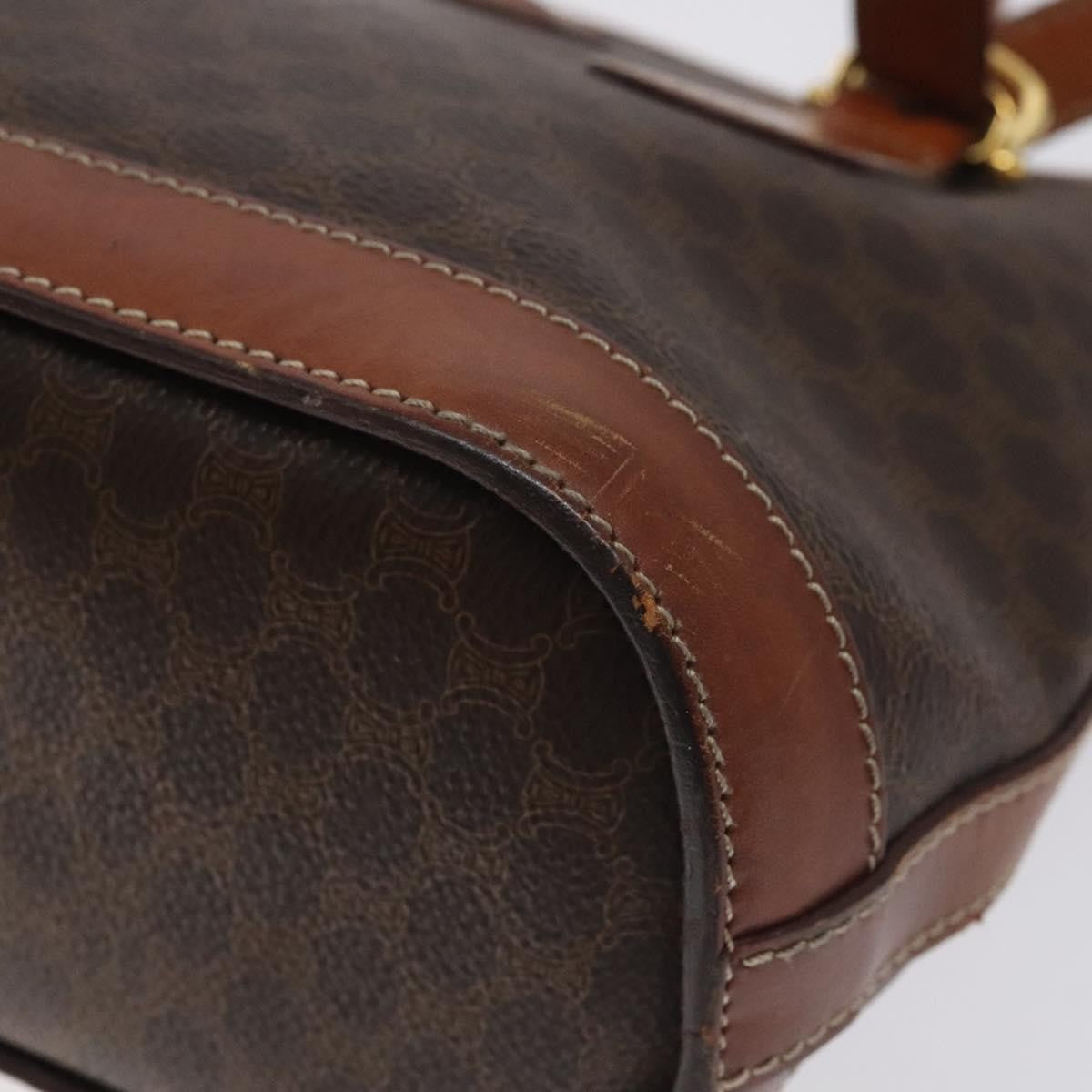 Celine Vintage Macadam Handbag Canvas, BROWN, CANVAS, Handbag