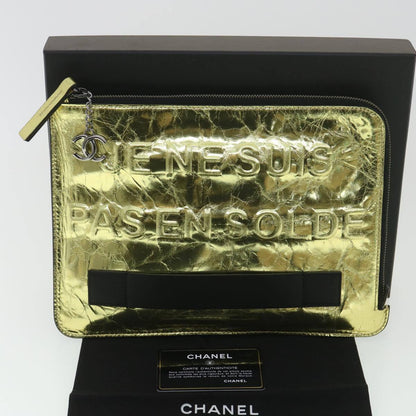 Chanel Je ne suis pas en solde Leather, GOLD, LEATHER, Handbag