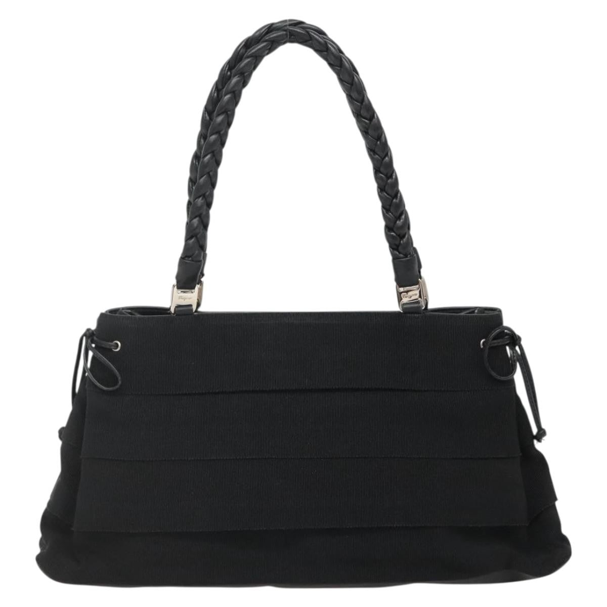 Salvatore Ferragamo Vala tote Canvas, BLACK, CANVAS, Tote bag