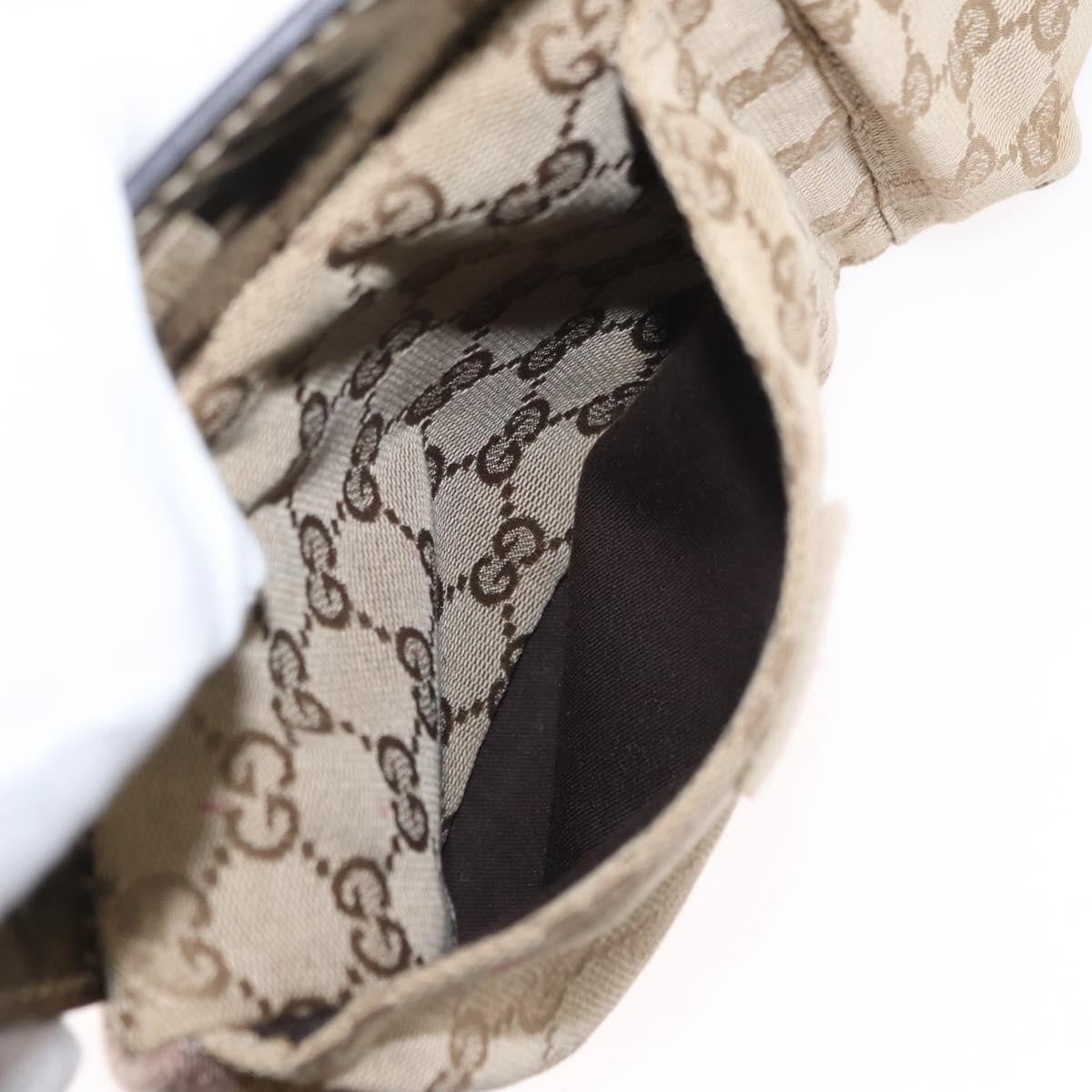 Gucci Vintage Double Belt Bag GG Canvas with Leather, BEIGE, CANVAS, Shoulder bag