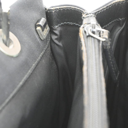 Gucci Vintage Bamboo Handle Tote Nylon, BLACK, NYLON, Tote bag