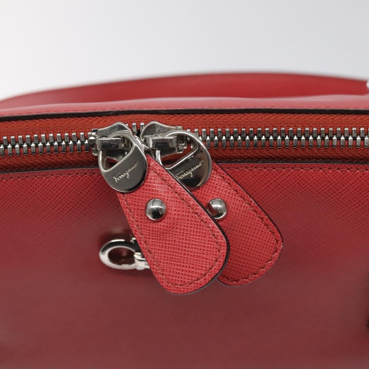 Salvatore Ferragamo Gancini handbag Leather, PINK, LEATHER, Handbag