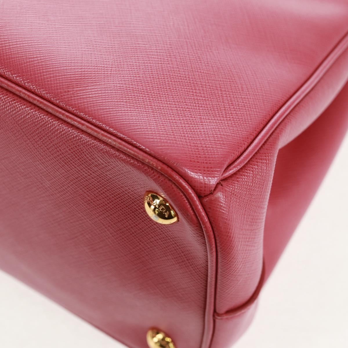 Prada Double Zip Lux Tote Saffiano Leather, Pink, Leather, Handbag