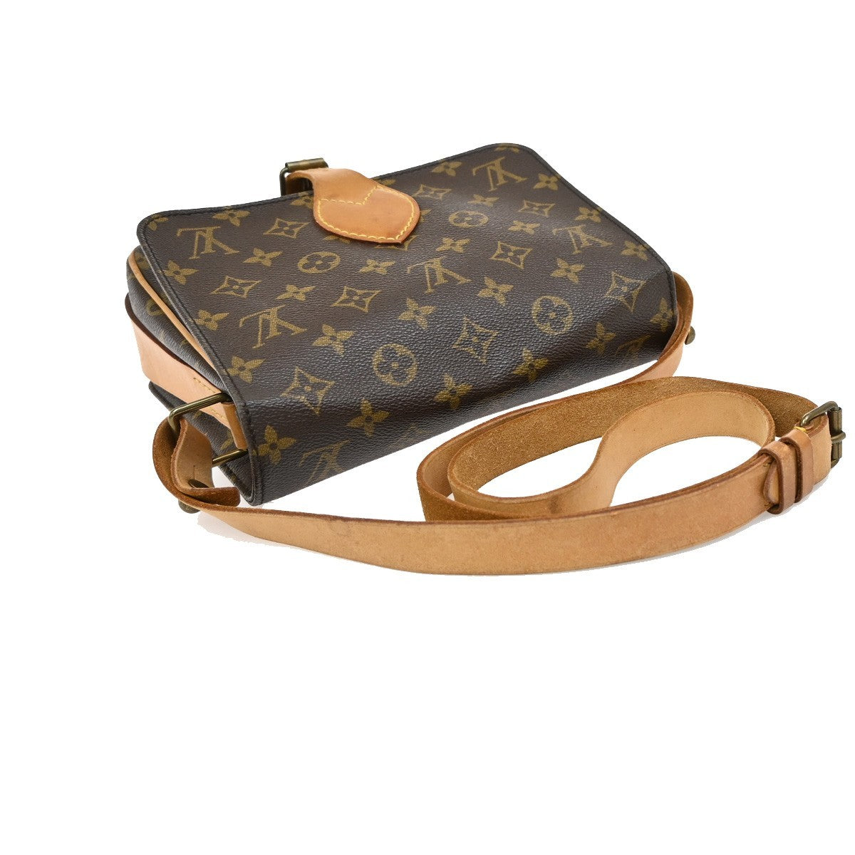 Louis Vuitton Cartouchiere Handbag Monogram Canvas, BROWN, LEATHER, Shoulder bag