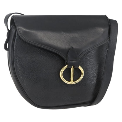Christian Dior Vintage CD Flap Shoulder Bag Leather, BLACK, LEATHER, Shoulder bag