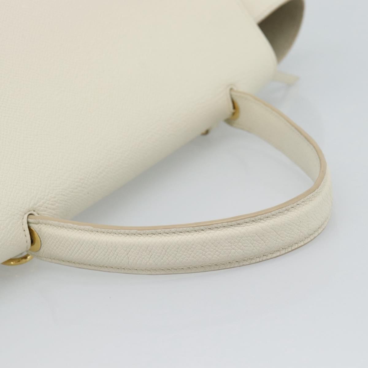Celine Belt Bag Textured Leather, White, Leather, Handbag