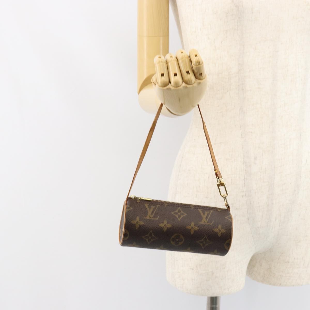 Louis Vuitton Papillon Pochette Monogram Canvas, BROWN, CANVAS, Clutche & pouche