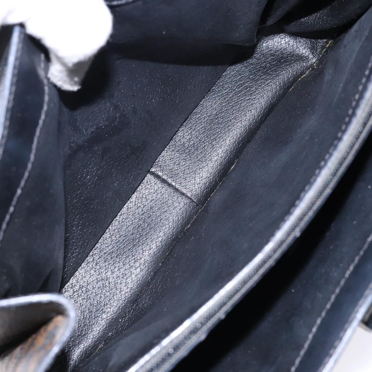 Celine Vintage Convertible Top Handle Bag Macadam Coated Canvas, BLACK, CANVAS, Handbag