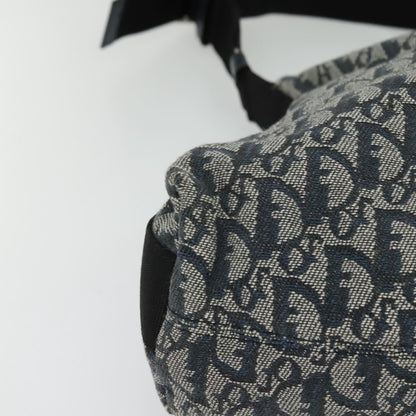 Christian Dior Vintage Zip Shoulder Bag Diorissimo Canvas, NAVY, CANVAS, Shoulder bag