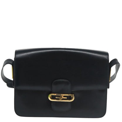 Gucci Vintage Shoulder Bag Leather, NAVY, LEATHER, Shoulder bag