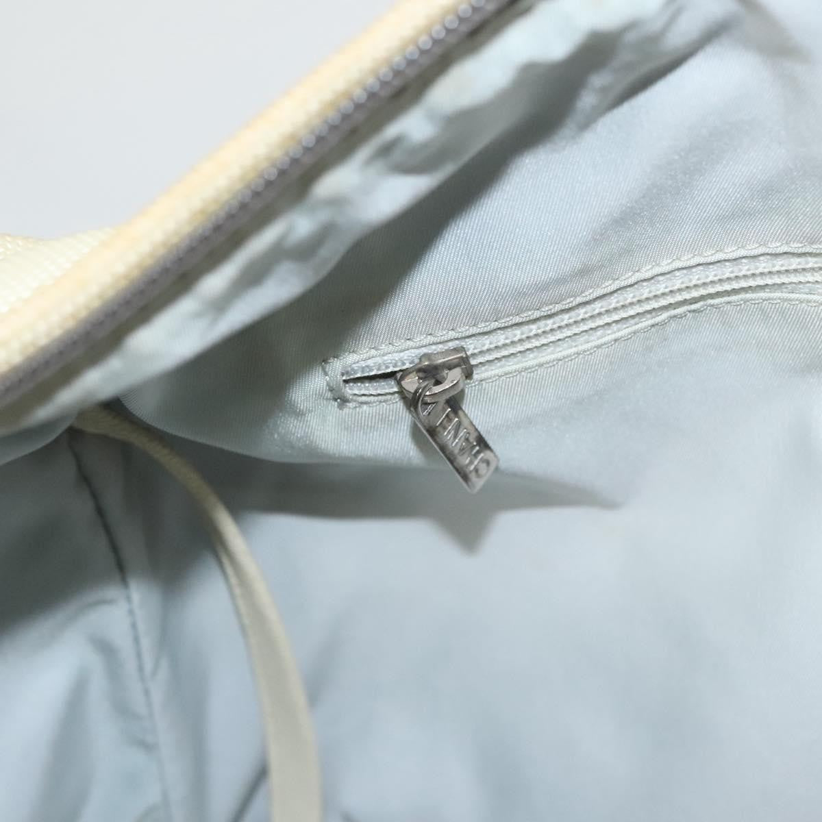 Chanel Biarritz Hobo Quilted Coated Canvas, SILVER, CANVAS, Shoulder bag